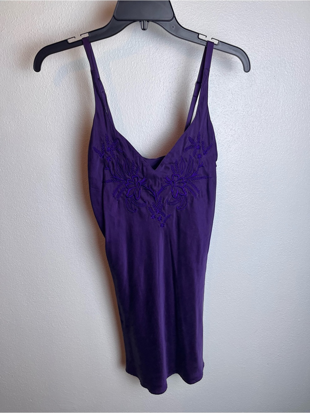 Vintage Victoria's Secret Purple Lingerie Slip w/ Embroidered Detail 100% Silk